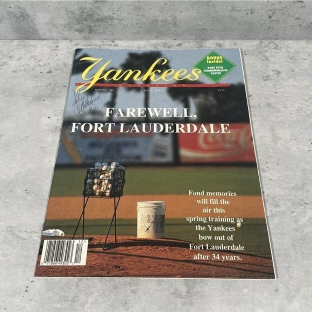 RARE 1995 Yankees Magazine Program Final Spring Training Ft Lauderdale Babe Ruth